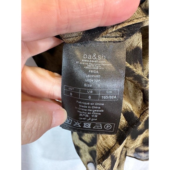 ba&sh Animal Print Ruffle Blouse - Picture 3 of 6